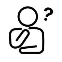 Simple troubled person icon. Questioning person. Vector. vector