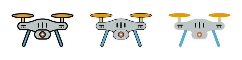 drones icono conjunto con diferente estilos. vector. vector