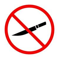 Knife use strictly prohibited icon. Editable vector. vector