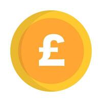 Flat design pound sterling coin icon. British currency. Vector. vector