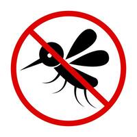 Mosquito warning sign. Caution malaria. Vector. vector