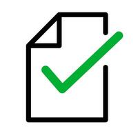 Task completed file icon. File with check mark. Vector. vector