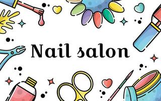 Nail salon lineal illustration vector