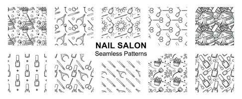 Nail salon vector seamless pattern