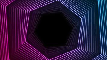 Blue ultraviolet neon hexagons geometry video animation