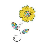 Vector spring flower on the white background