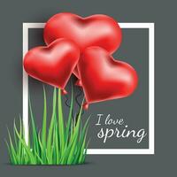 Spring vector illustration with green grass
