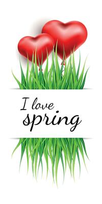 Spring vector illustration with green grass