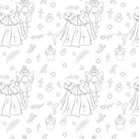 Vector seamless pattern on the religious theme of christening
