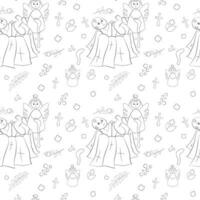 Vector seamless pattern on the religious theme of christening