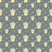 Vector seamless pattern on the religious theme of christening