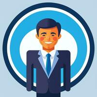 AI generated Businessman Man In Suit Entrepreneur Logo Avatar Clip Art Icon Sticker Decoration Simple Background photo