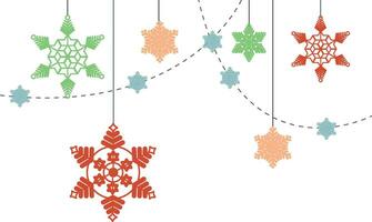 Winter border with snowflake vector