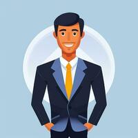 AI generated Businessman Man In Suit Entrepreneur Logo Avatar Clip Art Icon Sticker Decoration Simple Background photo