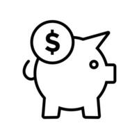 cerdito banco icono diseño vector modelo