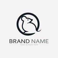 Mouse logo and animal vector design illustration