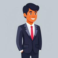 AI generated Businessman Man In Suit Entrepreneur Logo Avatar Clip Art Icon Sticker Decoration Simple Background photo