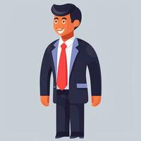 AI generated Businessman Man In Suit Entrepreneur Logo Avatar Clip Art Icon Sticker Decoration Simple Background photo