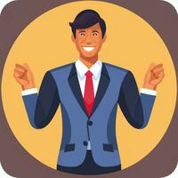 AI generated Businessman Man In Suit Entrepreneur Logo Avatar Clip Art Icon Sticker Decoration Simple Background photo