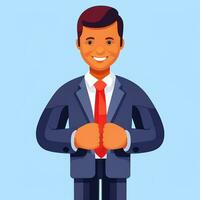 AI generated Businessman Man In Suit Entrepreneur Logo Avatar Clip Art Icon Sticker Decoration Simple Background photo