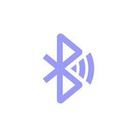 Bluetooth icono en azul para tecnología vector