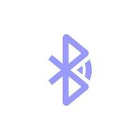Bluetooth icono en azul para tecnología vector