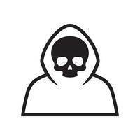 Grim Reaper line icon isolated on white background. vector