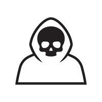 Grim Reaper line icon isolated on white background. vector