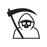 Grim Reaper line icon isolated on white background. vector