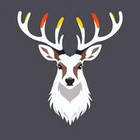 AI generated Stag Antler Deer Animal Logo Icon Sticker Decoration Clip Art Simple Background photo