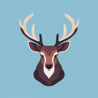 AI generated Stag Antler Deer Animal Logo Icon Sticker Decoration Clip Art Simple Background photo