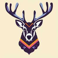 AI generated Stag Antler Deer Animal Logo Icon Sticker Decoration Clip Art Simple Background photo