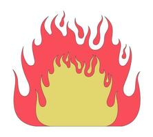 Flickering flames 2D linear cartoon object vector