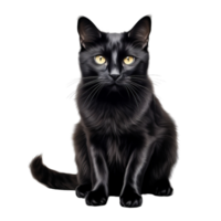 ai généré noir chat agrafe art png