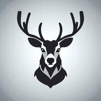 AI generated Stag Antler Deer Animal Logo Icon Sticker Decoration Clip Art Simple Background photo