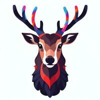 ai generado ciervo cuerno ciervo animal logo icono pegatina decoración acortar Arte sencillo antecedentes foto