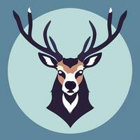 AI generated Stag Antler Deer Animal Logo Icon Sticker Decoration Clip Art Simple Background photo