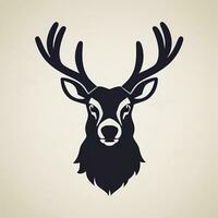 AI generated Stag Antler Deer Animal Logo Icon Sticker Decoration Clip Art Simple Background photo