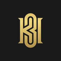 Luxury Letter KBI logo design vector