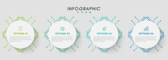 negocio infografía diseño elemento y 4 4 número opciones vector