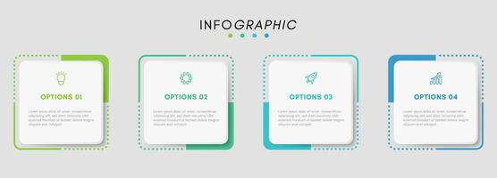 Business infographic design element and 4 number options. vector