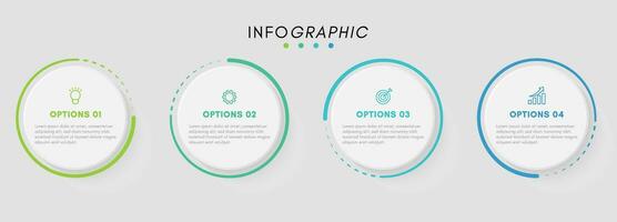 Business infographic design template with 4 options or steps. vector