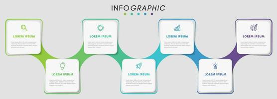 negocio infografía diseño modelo con íconos y 7 7 opciones o pasos. vector