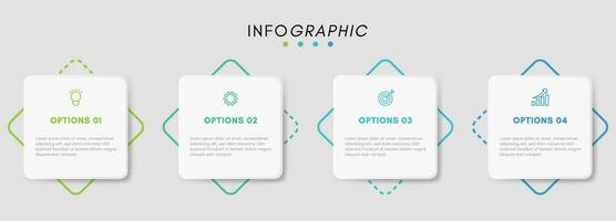 Business infographic, vector template with 4 options.