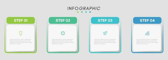 negocio infografía diseño modelo con íconos y 4 4 pasos. vector