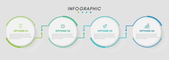 negocio infografía diseño modelo con 4 4 opciones o pasos. vector