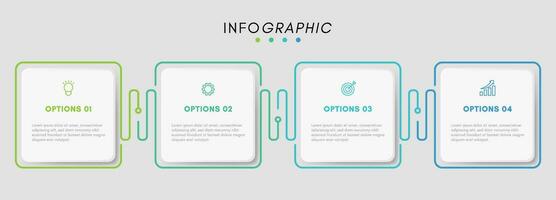 presentación negocio infografía diseño modelo con 4 4 opciones o pasos. vector