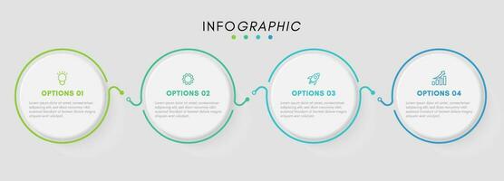 Business infographic design template with 4 icons and options or steps. vector