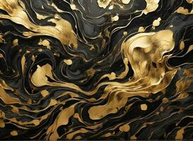 AI generated Abstract background with gold black marble, watercolor model photo