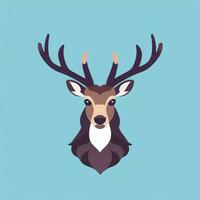 AI generated Stag Antler Deer Animal Logo Icon Sticker Decoration Clip Art Simple Background photo